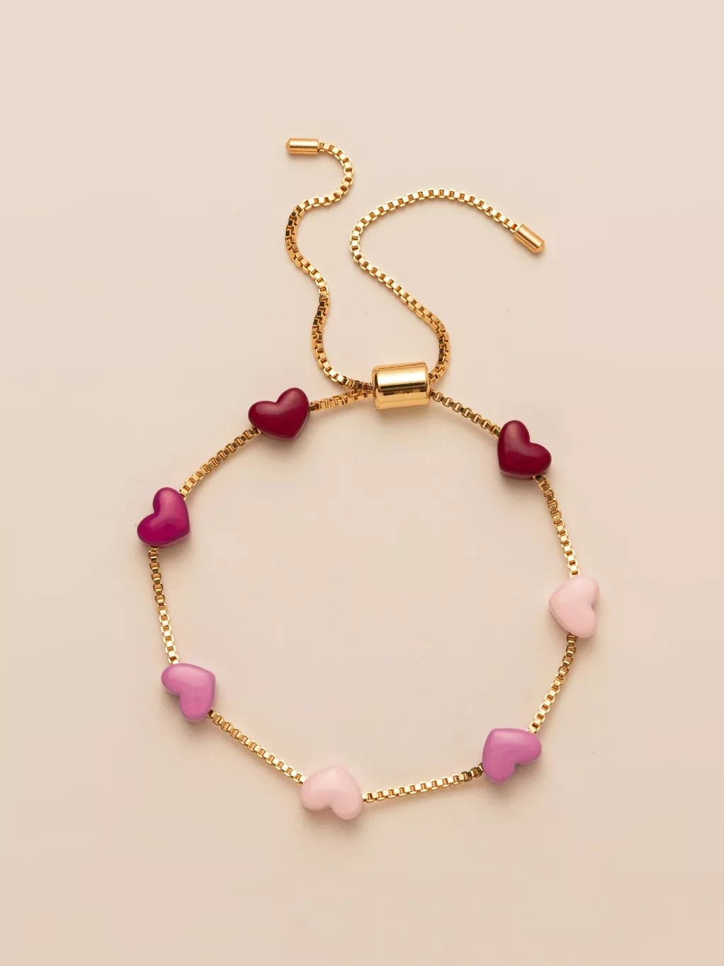 Adjustable Copper Heart Bracelet - 14K Gold-Plated Charm Jewelry for Unique Style