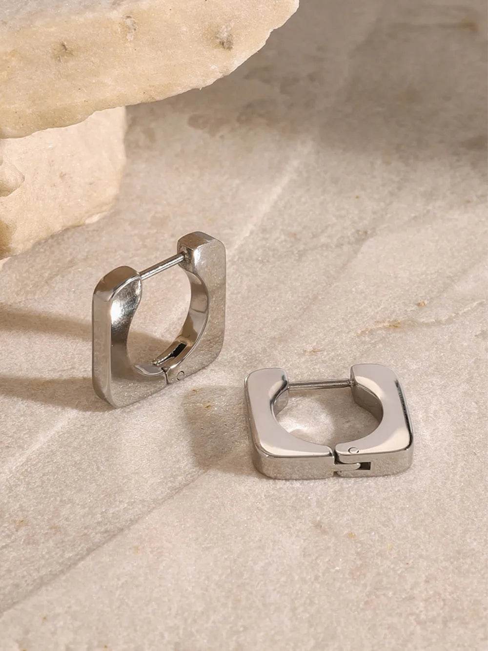 18K Gold-Plated Stainless Steel Square Earrings - Elegant & Durable Jewelry for All Occasions - Store 42
