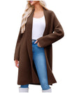Open Front Longline Coat Brown