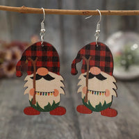 Wooden Pointed Hat Gnome Earrings Deep Red One Size