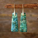 Elegant Copper Natural Stone Earrings - 1 Pair 18K Gold-Plated & Platinum-Plated Design - Store 42