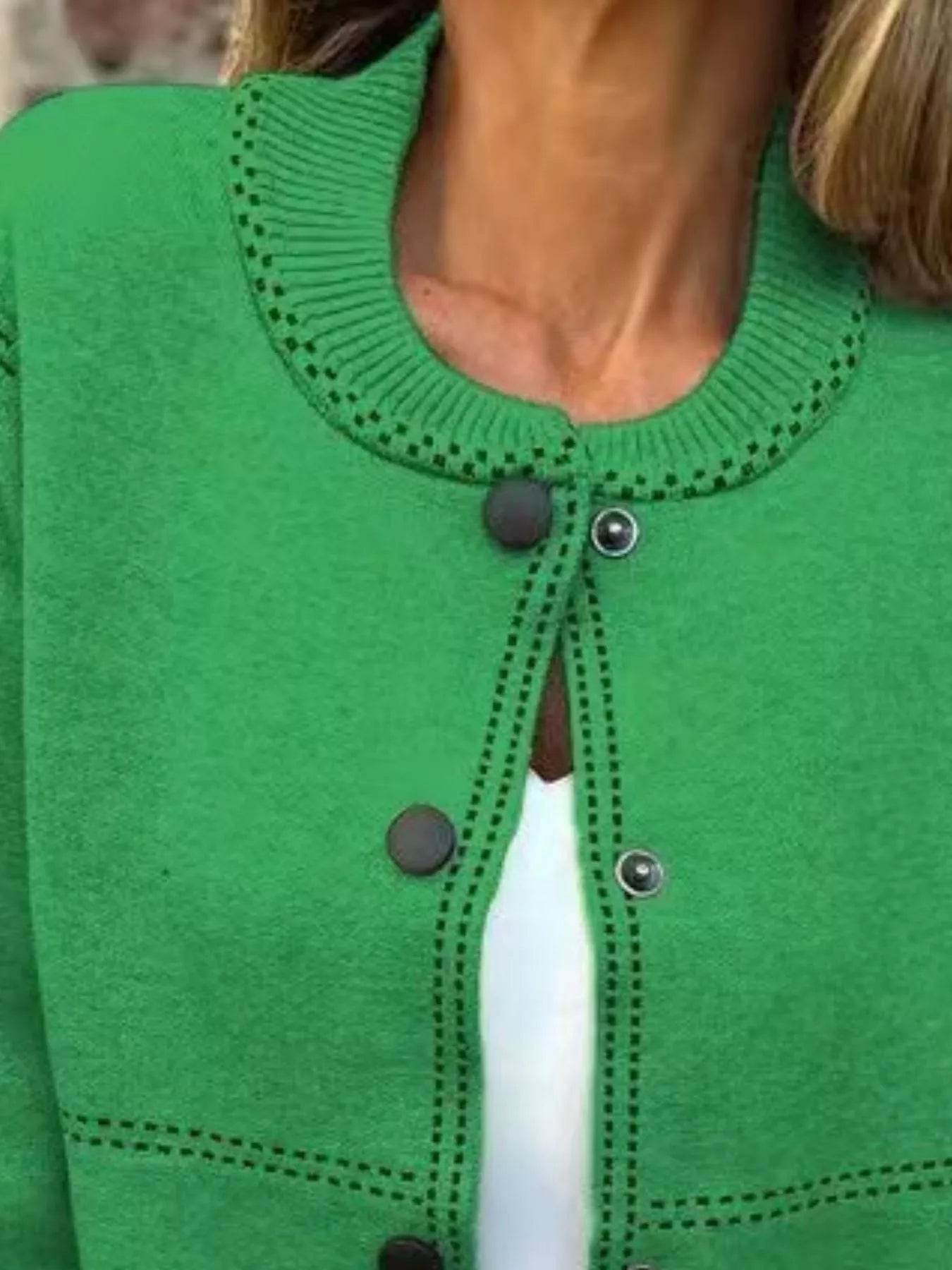 Full Size Button Up Long Sleeve Cardigan Plus Size - Store 42
