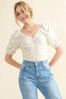 And The Why Buttery Soft Ruched Detailed Jersey Bodysuit - Store 42