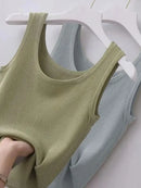 Plus Size Ribbed Knit Scoop Neck Tank Top