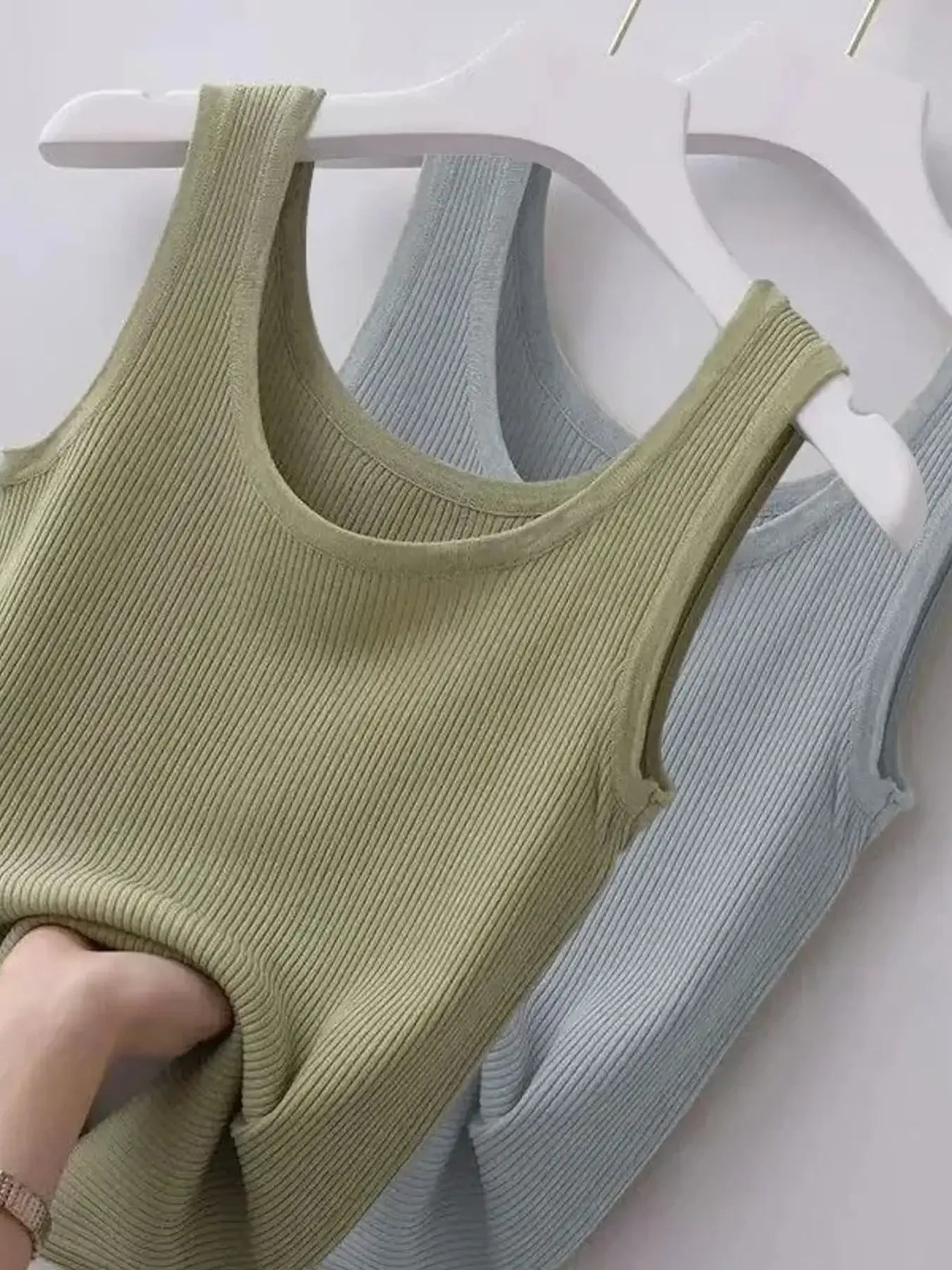Plus Size Ribbed Knit Scoop Neck Tank Top