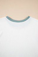 Contrast Trim Ribbed Knit Sleeveless Top