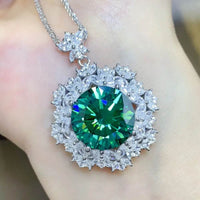 10 Carat Moissanite 925 Sterling Silver Pendant Necklace - Store 42