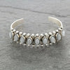 Artificial Turquoise Alloy Open Bracelet Light Gray One Size