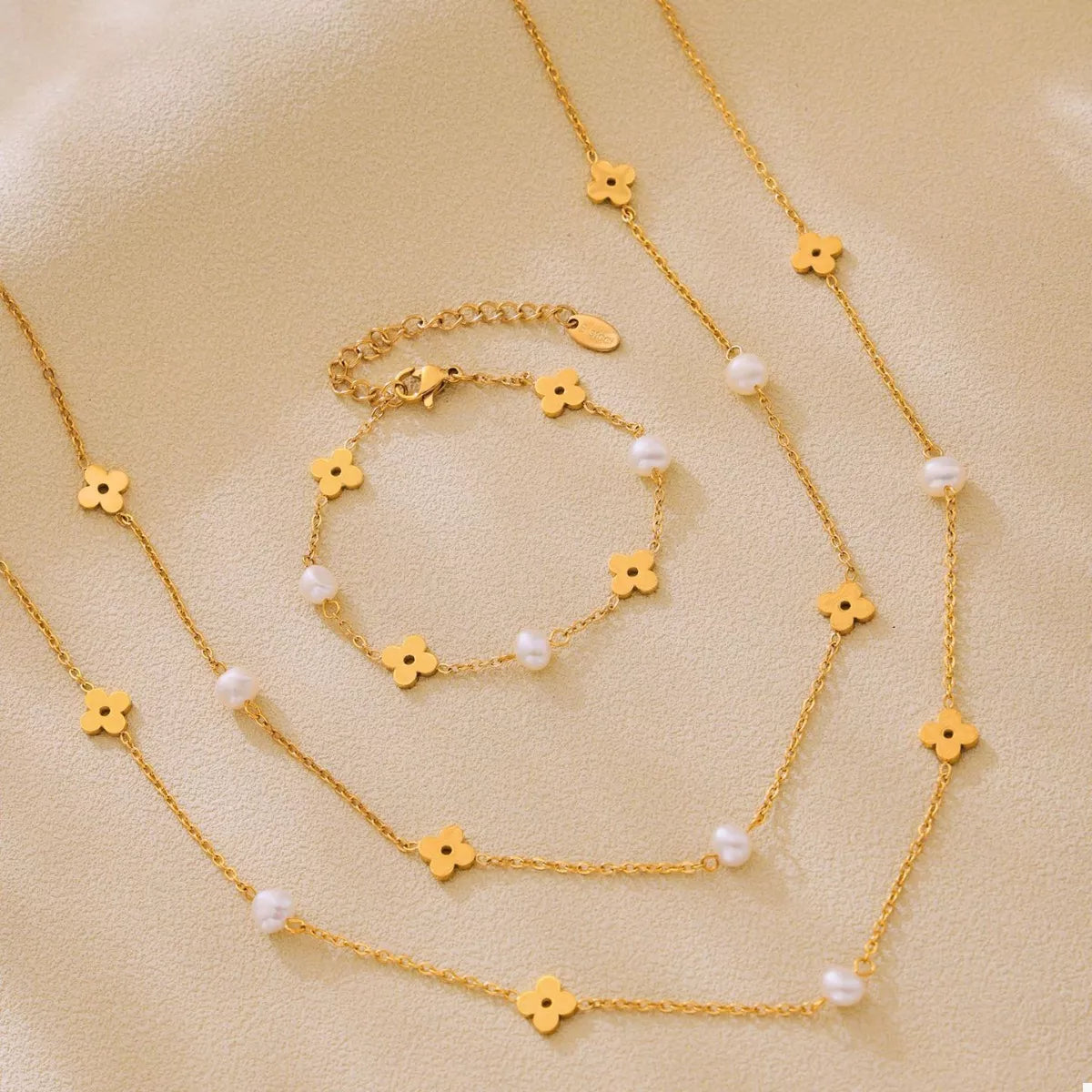 Freshwater Pearl 18K Gold-Plated Flower Necklace