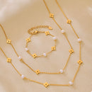 Freshwater Pearl 18K Gold-Plated Flower Necklace