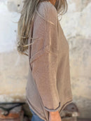 Full Size Casual V-Neck Knit Sweater Plus Size