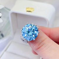 10 Carat Moissanite Ring in 925 Sterling Silver with Certificate, Includes Matching Box - Store 42