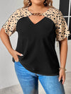 Honey Plus Size Chain Detail V-Neck Raglan Sleeve Blouse - Store 42