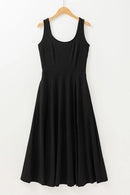 Side Slit Scoop Neck Wide Strap Dress