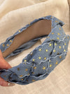 Star Braided Wide Denim Headband Style A One Size
