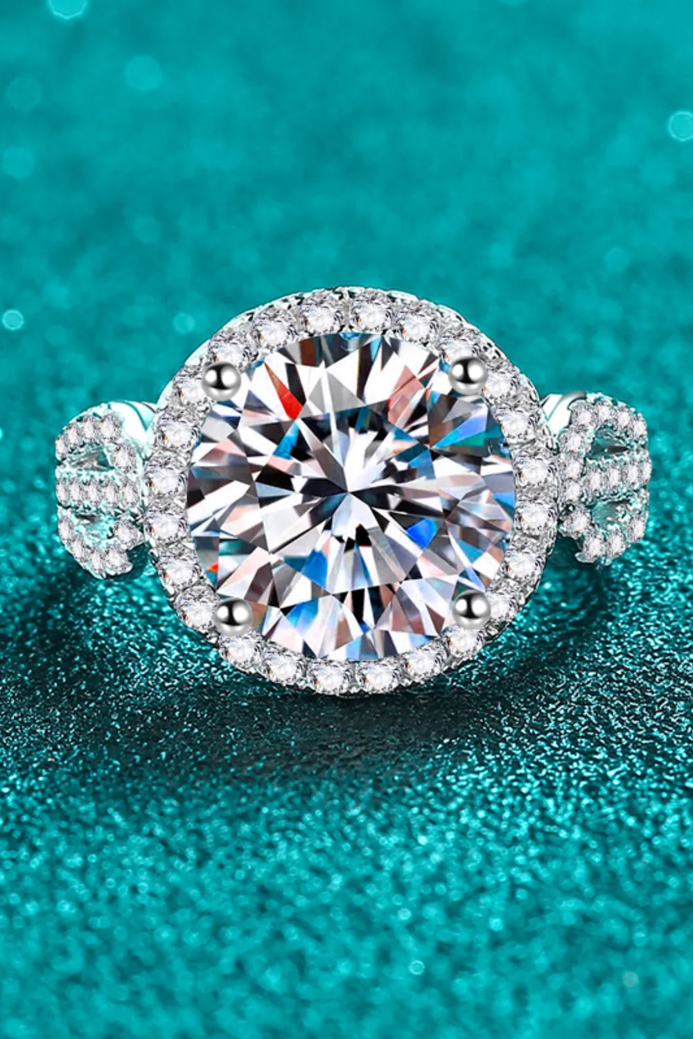 5 Carat Moissanite Ring in 925 Sterling Silver - Elegant Platinum-Plated Design