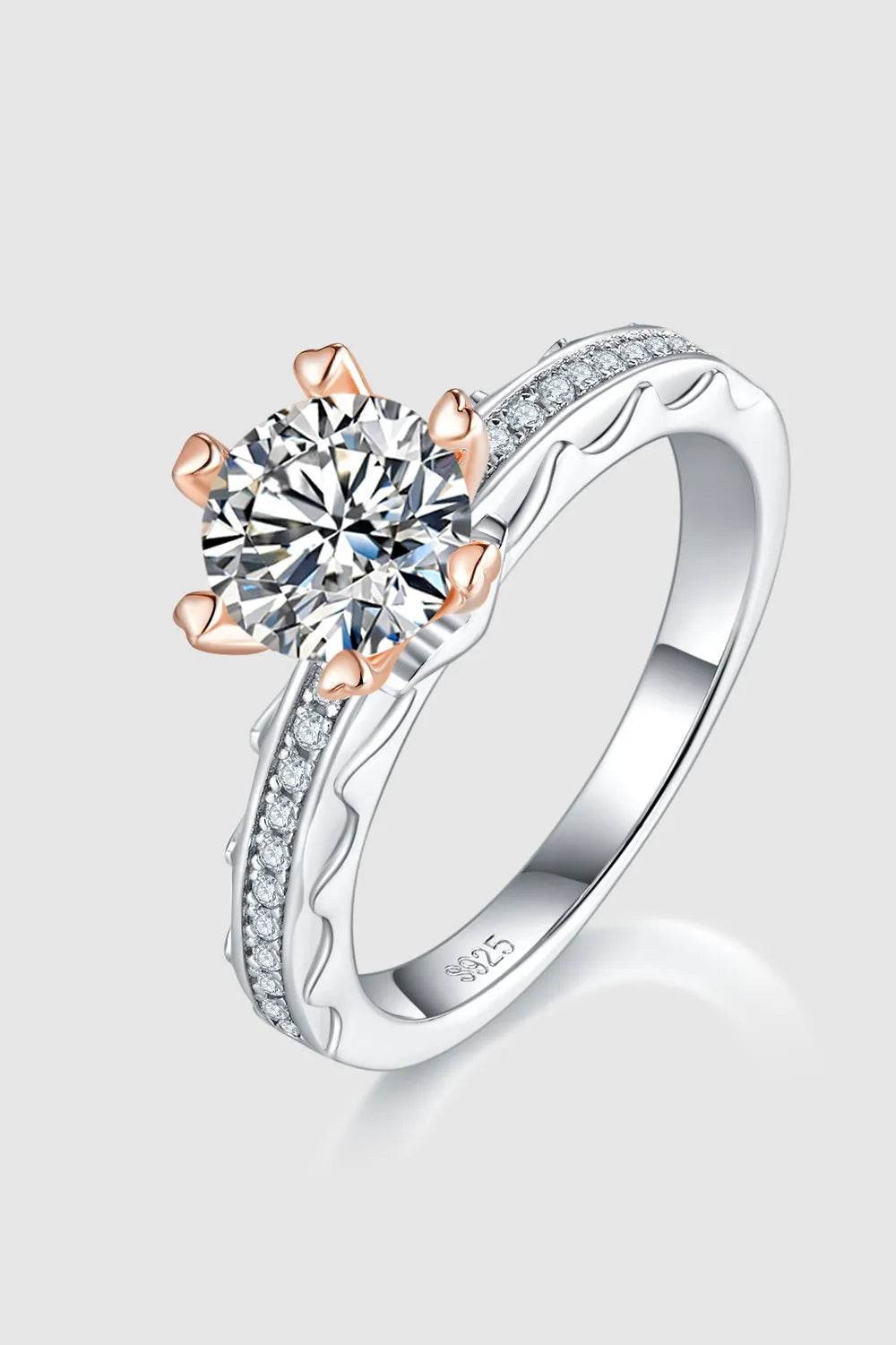 1 Carat Moissanite Ring in 925 Sterling Silver with Gift Box & Certificate