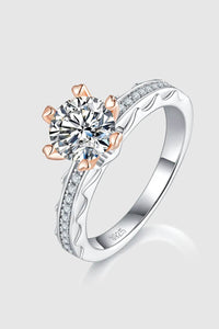 1 Carat Moissanite Ring in 925 Sterling Silver with Gift Box & Certificate - Store 42
