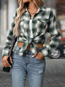 Oversized Plaid Button-Up Shirt