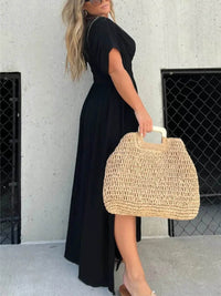 Full Size Deep V-Neck Maxi Dress with Side Slit Plus Size - Store 42