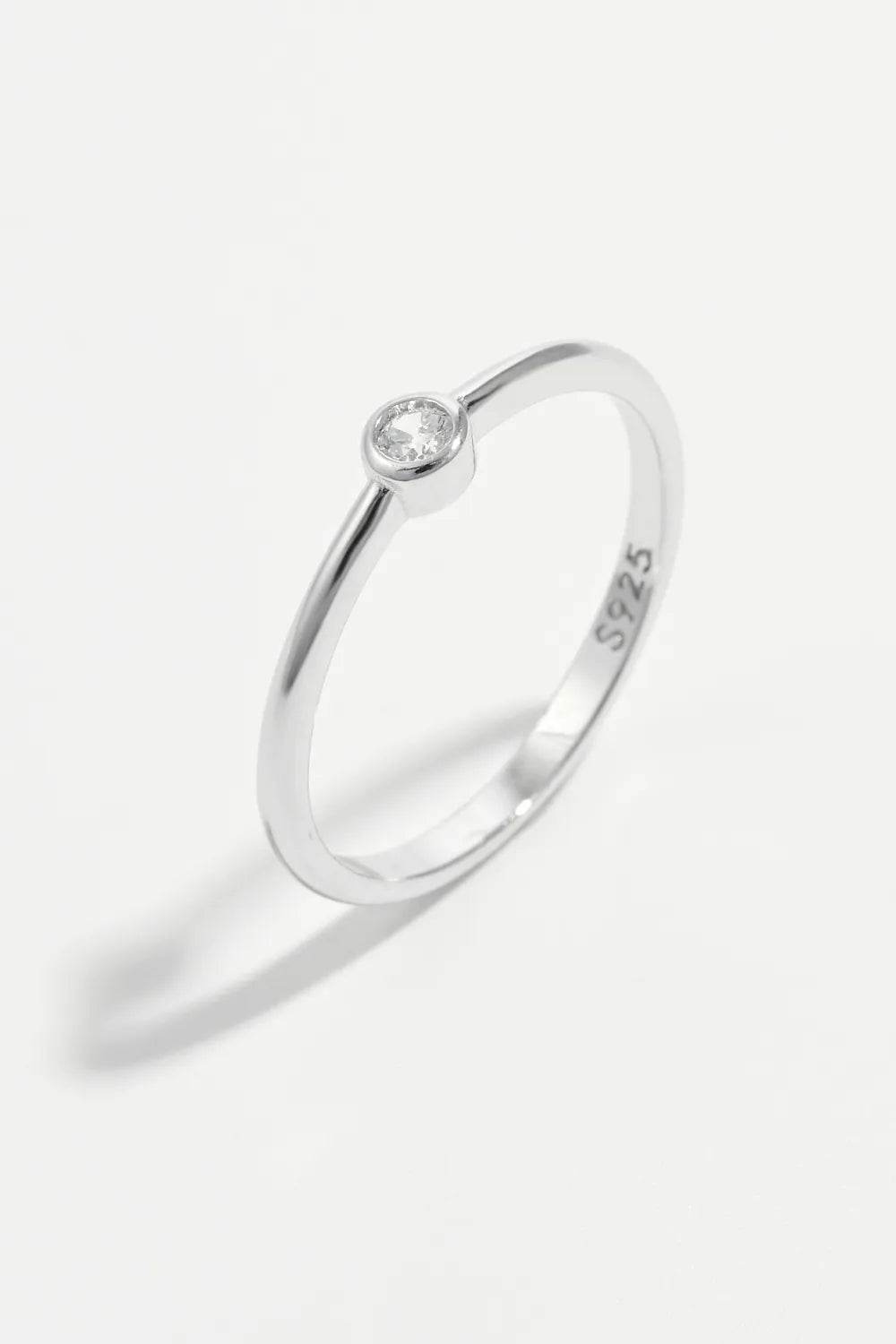 Elegant 925 Sterling Silver Inland Zircon Ring | Dazzling Zircon Stone, Timeless Design