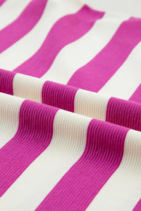 Stripe Cap Sleeve Pocketed Shift Tee Dress