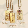 18K Gold-Plated Tarot Card Necklace LOVERS One Size