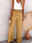 Full Size High-Waisted Textured Wide Leg Pants Plus Size - Store 42