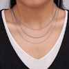 Titanium Steel Three-Layered Necklace Silver One Size