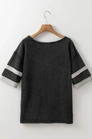 Trendy Contrast Round Neck Half Sleeve T-Shirt - Soft 100% Cotton with Seam Detail - Store 42