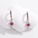 925 Sterling Silver Inlaid Zircon Earrings - Elegant Platinum-Plated Design for Timeless Beauty - Store 42