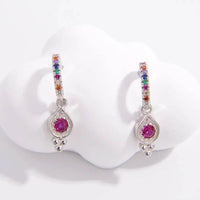 925 Sterling Silver Inlaid Zircon Earrings - Elegant Platinum-Plated Design for Timeless Beauty - Store 42