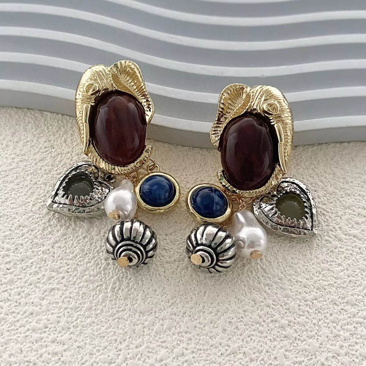 Elegant Zinc Alloy Heart Dangle Earrings - 18K Rose Gold and Platinum Plated Jewelry - Store 42