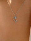 Alloy Rose Pendant Necklace Silver One Size
