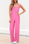 Sleeveless Wide-Leg Jumpsuit Fuchsia Pink