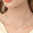 Elegant Cross Moissanite Necklace in 925 Sterling Silver with 18K Gold-Plating, 0.3 Ct - Store 42