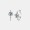 2.36 Carat Moissanite Zircon 925 Sterling Silver Hoop Earrings Silver One Size