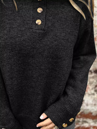 Full Size Button-Detail Turtleneck Sweater Plus Size - Store 42