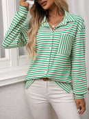 Striped Button Up Long Sleeve Shirt