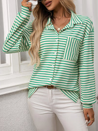 Striped Button Up Long Sleeve Shirt