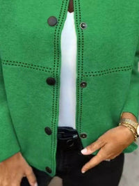Full Size Button Up Long Sleeve Cardigan Plus Size - Store 42