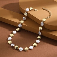 Alloy Pearl Chain Necklace