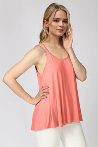 Basic Bae Bamboo Scoop Neck Double Spaghetti Straps Cami Burnt Coral