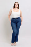Judy Blue Full Size High Rise Flare Jeans with Pockets Plus Size Dark
