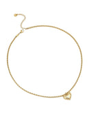 18K Gold-Plated Stainless Steel Heart Pendant Necklace
