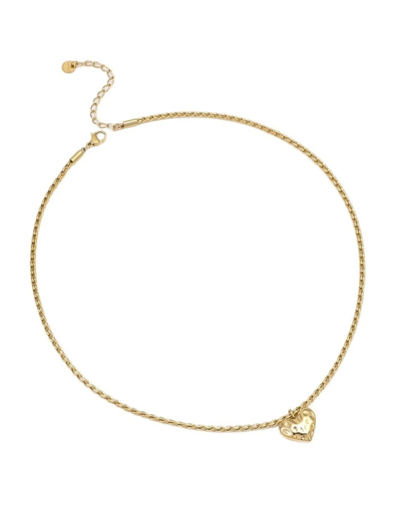 18K Gold-Plated Stainless Steel Heart Pendant Necklace