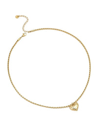18K Gold-Plated Stainless Steel Heart Pendant Necklace