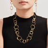 18K Gold-Plated Stainless Steel Chain Link Statement Necklace - 20.5 Inch Adjustable Length - Store 42