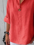 Full Size Casual Notched Drop Shoulder Blouse Plus Size - Store 42