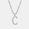 Titanium Steel Letter Pendant Necklace Style C One Size